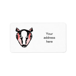 Cute Badger Face Label