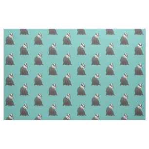 Cute Badger Pattern Fabric