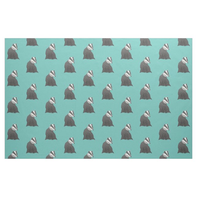 Cute Badger Pattern Fabric (Fat Quarter)