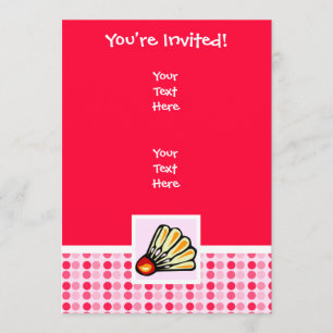 Cute Badminton Invitation