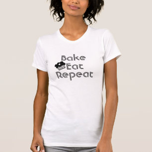 Cute Bake Eat Repeat Funny Baker T-shirt Gifts