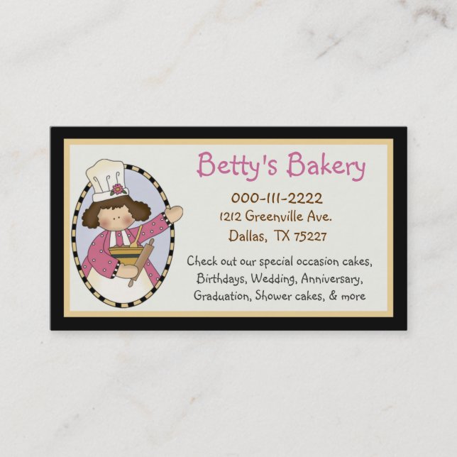 Cute Bakery Business Card & Coupon (Front)