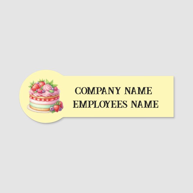 Cute bakery cake add names name tag (Front)