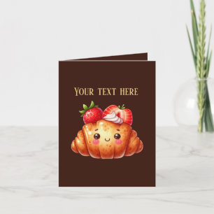 Cute bakery Croissant customizable  Card