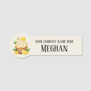 Cute bakery cupcake add name employee tag