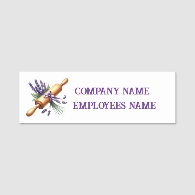 Cute Bakery rolling pin add names  Name Tag (Front)