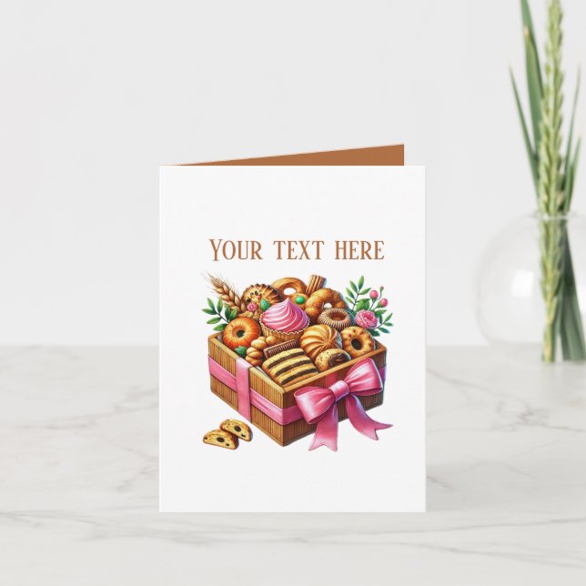 Cute Bakery sweet box customizable Card (Front)
