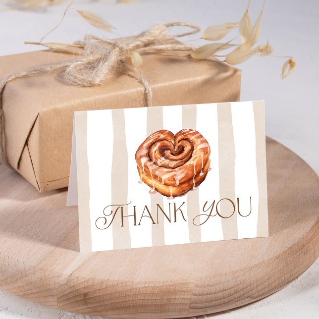 Cute Bakery Themed Cinnamon Roll Thank You Card (Cute Bakery Themed Cinnamon Roll Thank You Card)