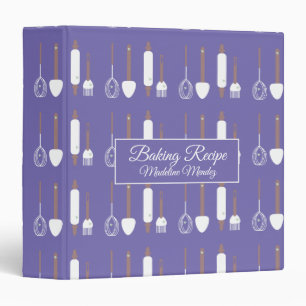 Cute Bakery Tools Baker Recipe  Purple Binder