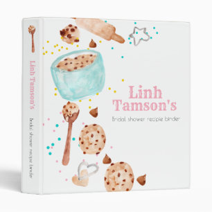 Cute baking bridal shower recipe binder