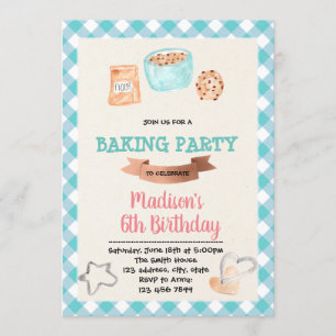 Cute baking cookies party invitation