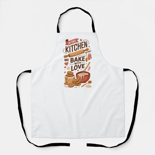 Cute Baking Graphic Apron for Home Cooks & Bakers (Front)