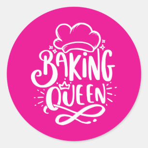 Cute Baking lovers word art  Classic Round Sticker