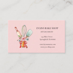 Cute  Baking utensils bakery business card
