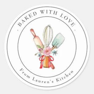 Cute Baking utensils Bakery Classic Round Sticker