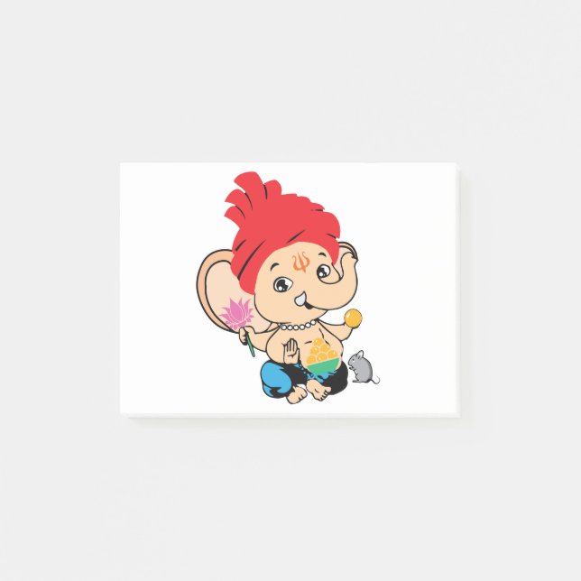 Cute Bal Ganesh Ganapathy Baby Hindu God Post-it Notes (Front)