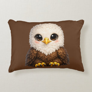 Cute Bald Eagle with Big Eyes Cozy Nature Accent Pillow