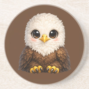 Cute Bald Eagle with Big Eyes Cozy Nature Coaster