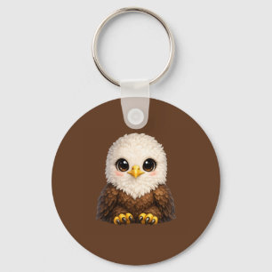 Cute Bald Eagle with Big Eyes Cozy Nature Keychain