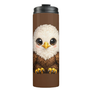 Cute Bald Eagle with Big Eyes Cozy Nature Thermal Tumbler