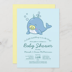 Cute baleine Baby shower Kawaii Invitation