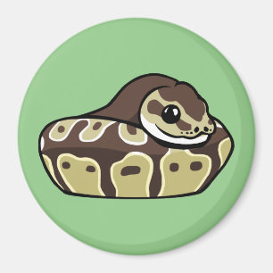 Cute Ball Python Pet Snake Drawing Fridge Magnet