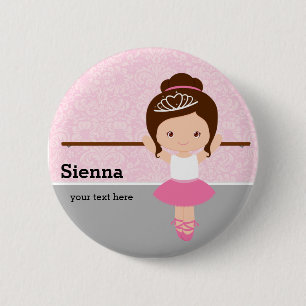 Cute Ballerina 2 Inch Round Button
