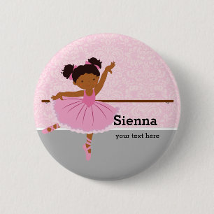 Cute Ballerina 2 Inch Round Button