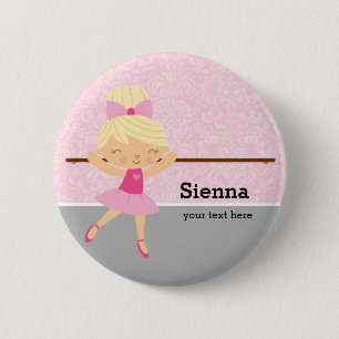 Cute Ballerina 2 Inch Round Button