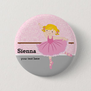 Cute Ballerina 2 Inch Round Button
