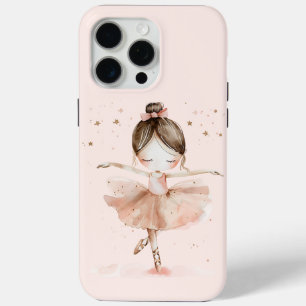 Cute Ballerina Ballet Dance Love Stars Watercolor iPhone 15 Pro Max Case