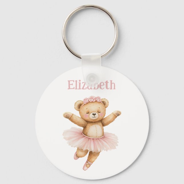 Cute ballerina bear keychain (Front)