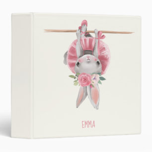 Cute Ballerina Bunny   Personalized Binder