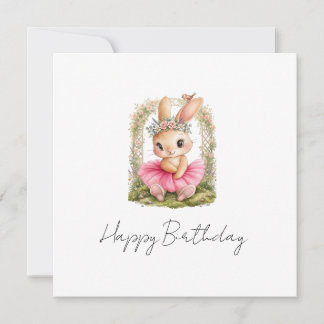 Cute Ballerina Bunny Personalized Girl Birthday Gr