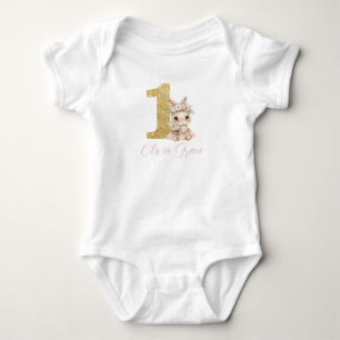 Cute Ballerina Bunny Rabbit 1st Birthday Outfit  Baby Bodysuit