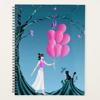 Cute Ballerina & Cat Night Sky Planner