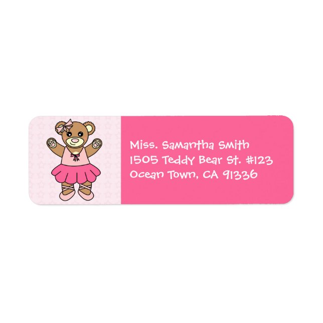 Cute Ballerina Dancing Teddy Bear - Pink (Front)