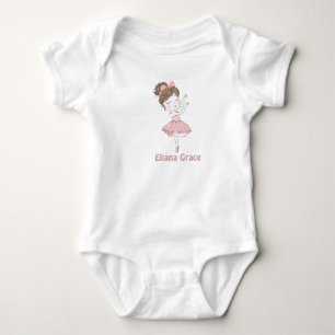 Cute ballerina pink blush tutu twirl ballet dancer baby bodysuit