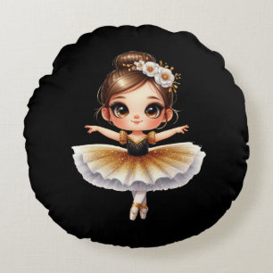 Cute Ballerina Round Pillow