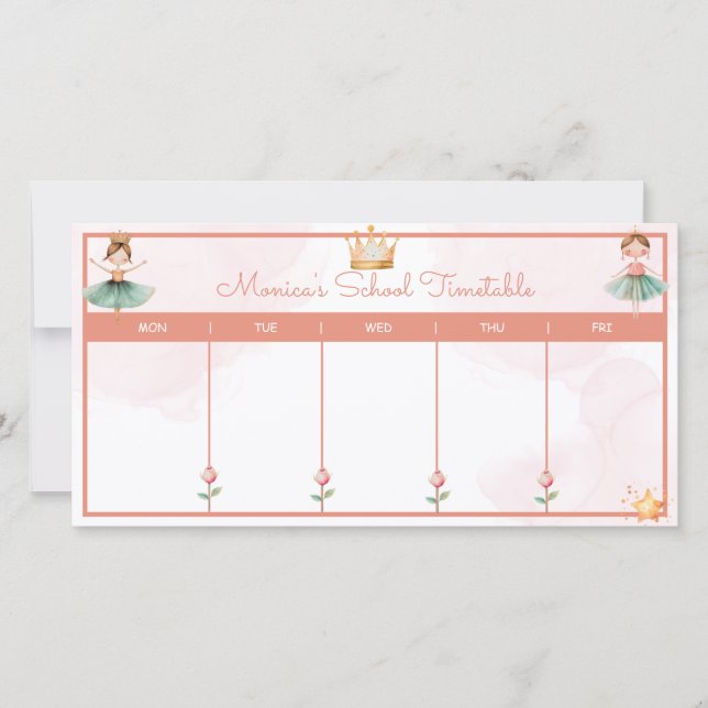 Cute ballerina school timetable (Front)