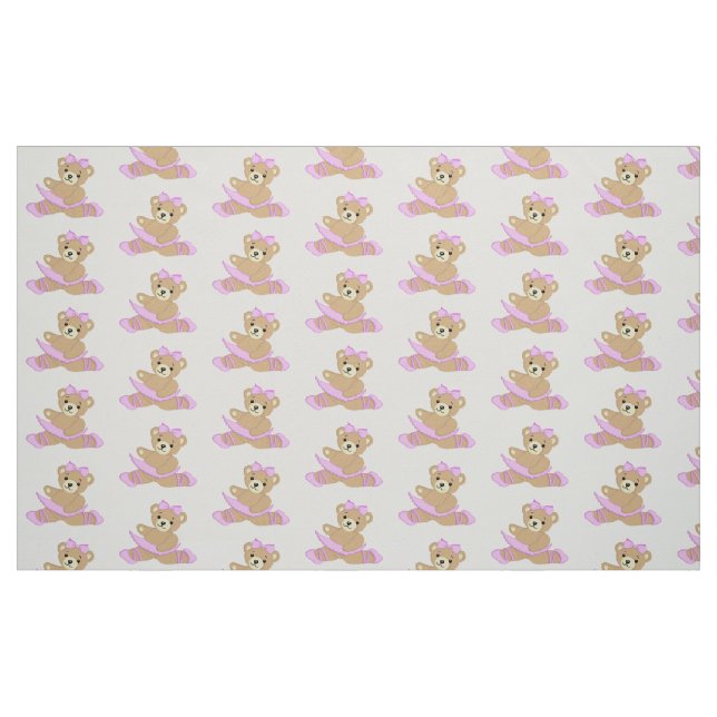 Cute Ballerina Teddy Bear Fabric (Fat Quarter)