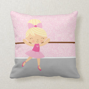 Cute Ballerina Throw Pillow