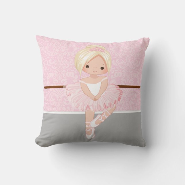 Cute Ballerina Throw Pillow (Front)