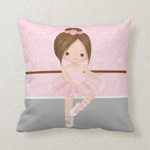 Cute Ballerina Throw Pillow