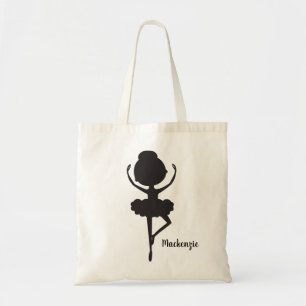 Cute Ballerina Tote Bag with Personalized Name