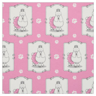 Cute Ballet Ballerina Princess Poodle Dog (white) Fabric
