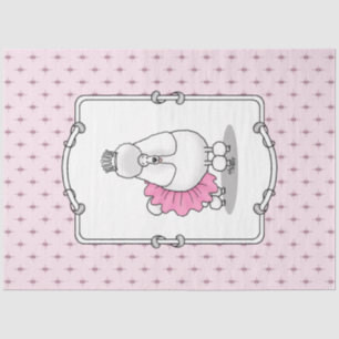 Cute Ballet Ballerina Princess Poodle Dog (white) Tissue Paper