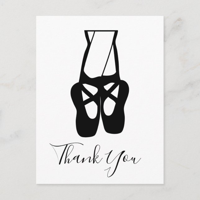 Cute Ballet Dancer Legs & Slippers Thank You Postcard (Front)
