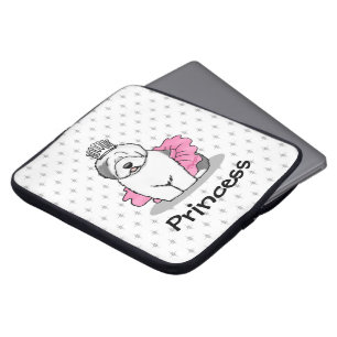 Cute Ballet Princess Old English Sheepdog Grey 1 Laptop Sleeve