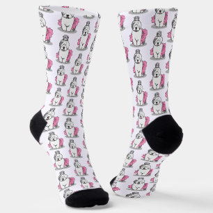 Cute Ballet Princess Old English Sheepdog Grey 1 Socks